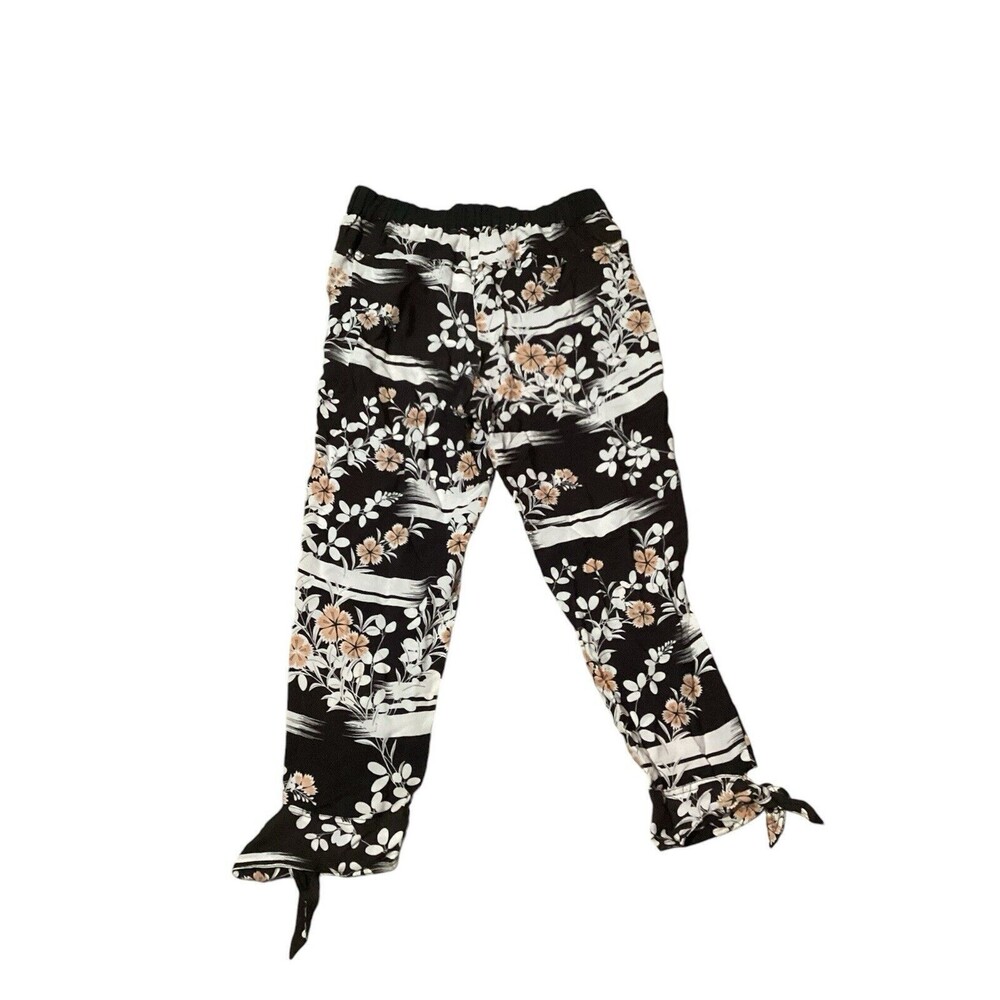 Elevenses Anthropologie Women's Wildflower Joggers in Black Size M Elastic Waist - Picture 3 of 8
